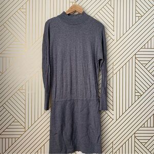 White House Black Market Wool Blend Gray Turtleneck Chemise Sweater Dress Size M